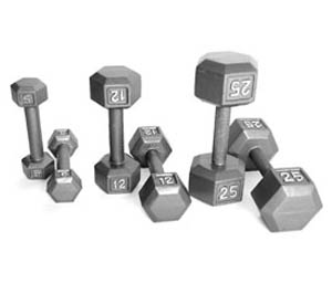 Solid Hex Dumbbells