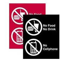 Sign: No Food Or Cellphone